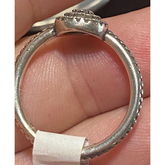 Ring Size 7.5 CZ or Glass Sterling Silver 925 Women Semi-Precious Stone - Picture 4 of 6